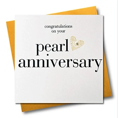 Image of Claire Giles Hearts and Stars Congratulations on Your Pearl Anniversary Card