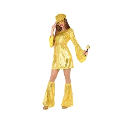 Image of Atosa 10401 Costume Disco Woman M L Golden Carnival, Women