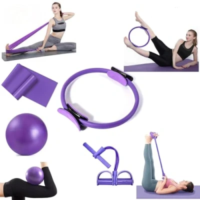 Image of 4PC ELITE Pilates KIT BAR, YOGA Band, Pull Up EQUIPMENT, BOOTY Bands, BODY TRIMMER, Waist &amp; Ab Shaper, Arms, Chest, Sit ROPE (4PC Kit)