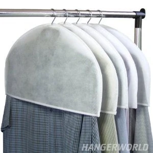 Image of Hangerworld 20 Breathable White Shoulder Clothes Suit Shirt Jacket Cover Protect Storage.