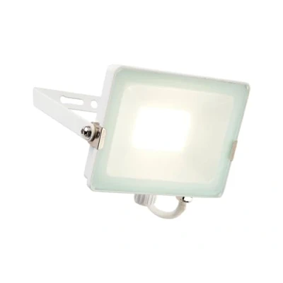 Image of Saxby 98445 Salde 30w LED Floodlight, Matt White, IP65, 2400lm, 4000K, Cool White