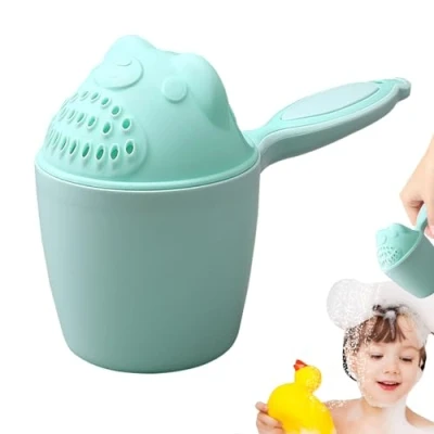Image of Teksome Rinse Cups for Kids,Creative Waterfall Rinser Baby Cup Hair Washing with Handle Reusable Cute Animal Toddler Children