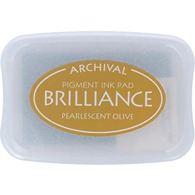 Image of Tsukineko Brilliance Ink Pad, Pearlescent Olive,BIP53