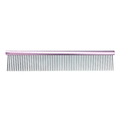 Image of GROOM PROFESSIONAL Spectrum Aluminium Dog Comb Grooming Short 36mm Teeth Perfect for Breeds with Thicker Coats Great Medium or Larger Dogs Light Pink, 25cm