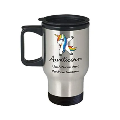 Image of Aunticorn Like A Normal Aunt But More Awesome Travel Mug Gift for Auntie Unicorn