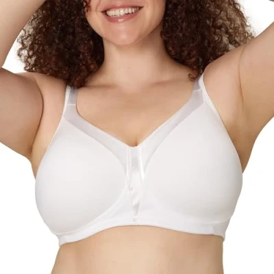 Image of Playtex Women&#039;s 18 Hours Silky Soft Smoothing Wireless Bra Us4803 Available with 2 Pack Option, Opaque, White, 40D