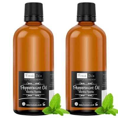 Image of Freshskin Beauty LTD Peppermint Essential Oil 200ml (2 x 100ml) Mentha Piperita 100% Pure &amp; Natural Oils