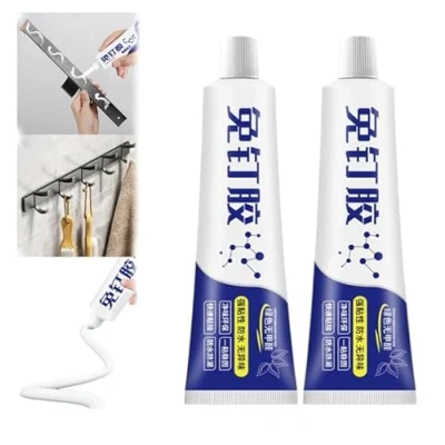 Image of Strong Nail Free Adhesive, Multipurpose Super Adhesive Glue Plastic Glue, Liquid Waterproof (2Pcs)