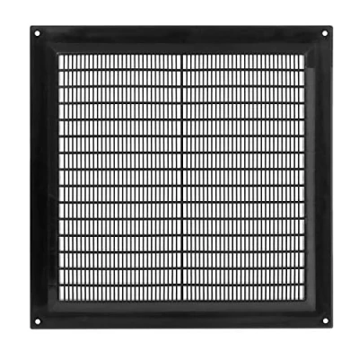 Image of Prostko Black Air Vent Grille 250mm x Flat Louvre Duct Ventilation Cover.