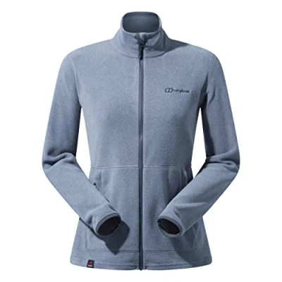 Image of Berghaus Women&#039;s Prism 2.0 Micro Interactive Full Zip Fleece Jacket, Added Warmth, Flattering Style, Durable, Harbour Mist/Grey Pinstripe, 8