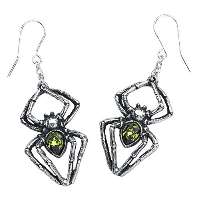 Image of Alchemy Gothic Emerald Venom Ear Stud Silver Coloured