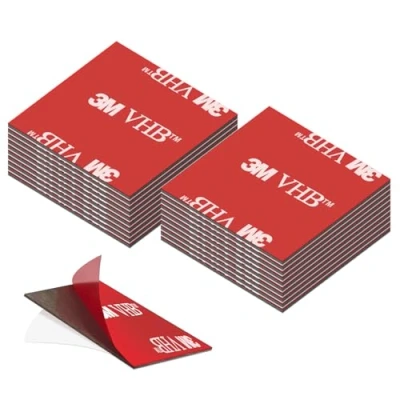 Image of kurkip Double Sided Tape Extra Strong 3m VHB Waterproof for Home Office Square 30mm x (20PCS)