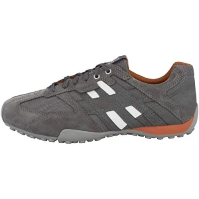 Image of Geox Mens Uomo Snake Sneakers, Lt Grey Anthracite, 6 UK