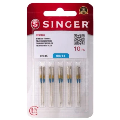 Image of 5 Singer 2045 Universal (15X1, HAX1, 130/705H) Ball Point Yellow Band Sewing Machine Needles Multiple Sizes! (Singer 90/14)