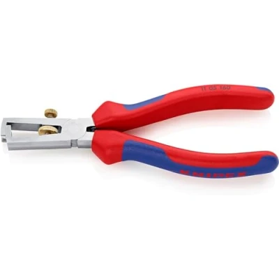 Image of Knipex Insulation Stripper with opening spring, universal chrome plated, multi component grips 160 mm 11 05