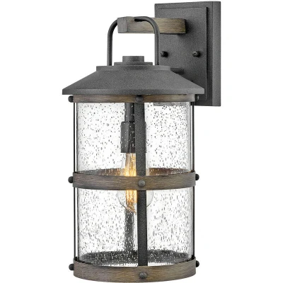 Image of Hinkley Lakehouse Outdoor Wall Lantern Aged Zinc with Driftwood Grey, IP44