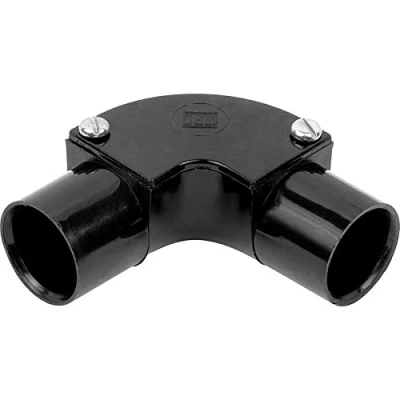 Image of Electrical Conduit System, 20mm Black PVC, Boxes, Bends, Tees and Accessories (20MM INSPECTION ELBOW)