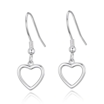 Image of Philip Jones Sterling Silver Heart Drop Earrings
