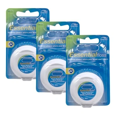 Image of Universal Brands Essential Waxed Mint Floss, 50 m, Pack of 3