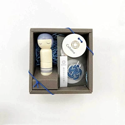 Image of Cohana Blue Kokeshi Doll Pincushion Set 1