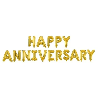 Image of Gold Anniversary Banner Foil Balloon, 2m