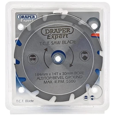 Image of Draper Expert TCT Saw Blade Nail Cutting, 184 x 30mm, 14T