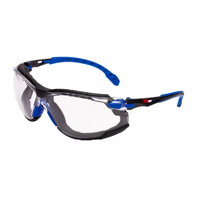 Image of 3M Solus Safety Glasses, Blue/Black frame, Scotchgard Anti Fog, Clear Lens, S1101SGAFKT EU