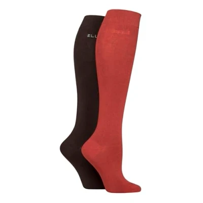 Image of Women&#039;s 2 Pair Elle Plain Bamboo Knee Highs Wild Poppy 4 8