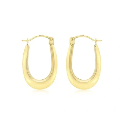 Image of Carissima Gold Women&#039;s 9ct Yellow Oval Creole Earrings