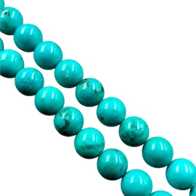 Image of AAA Natural Green Turquoise Gemstone 8mm Round Plain Beads 15&quot; Long Strand, for Jewelry Making, Beads, Use