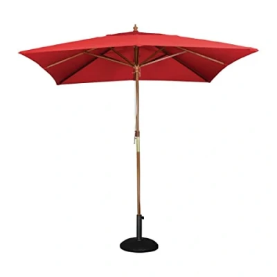 Image of Bolero Square Parasol 27X25X25M Wide Red Wood Outdoor Garden Home Hotel
