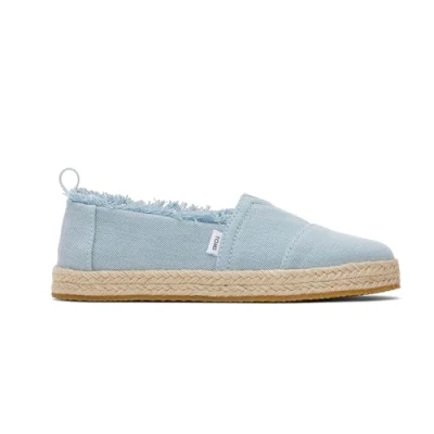 Image of TOMS Alpargata Rope Loafer Flat, Pastel Blue Washed Denim, 3 UK