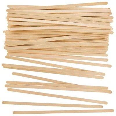 Image of Baker Ross FN235 Slimline Wooden Craft Sticks Pack of 200, Lollipop for Crafts, Multipurpose Popsicle