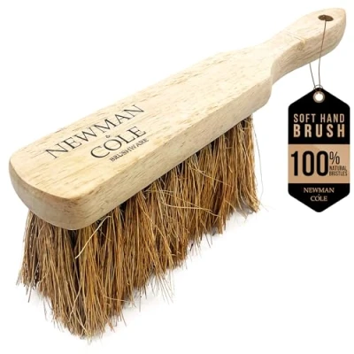 Image of Newman and Cole Natural Wooden Hand Brushes Choose from Hard Stiff Bristle Brush or Soft with Synthetic Bristles (1 x Coco Brush)