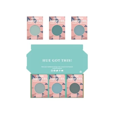 Image of Rust Oleum Bathroom Cabinet Paint in Gloss Finish Ocean Blues Tester Box