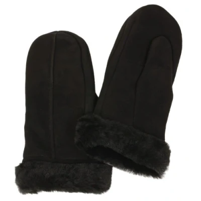 Image of Simons Leather Womens Sheepskin Mittens In Black Size M
