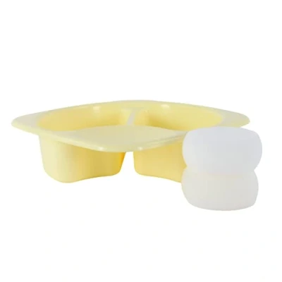 Image of Junior Joy Top n Tail Bowl with 2 Sponges Yellow Baby Bathing Essential for Newborns and Infants Lightweight, Durable, Easy to Clean 50 x 50cm