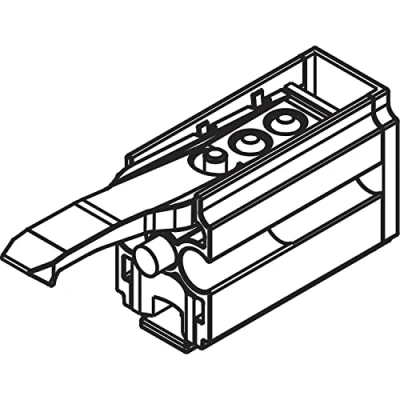 Image of HAWA Junior 80/100 Safety Catcher Sliding Door Stopper with Adjustable Retention Spring Galvanised Steel