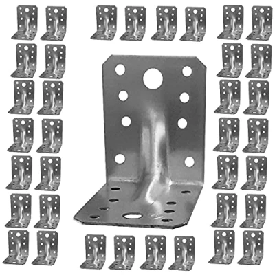 Image of Corner Braces Brackets Plates, Heavy Duty Wooden Angle, Metal Steel Sheet Galvanised 2,75&quot;x 2,17&quot;x 0,08&quot; (70 x 70 55 mm 2 mm) Pack of 50pcs