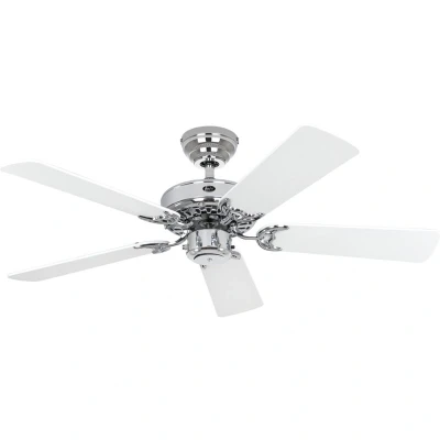 Image of CASAFAN CLASSIC ROYAL Ceiling Fan, Rotor Blade 1030mm, Painted White/Polished Chrome