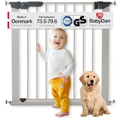 Image of BabyDan Premier Indicator Stair Gate Pressure Fit 73 80 cm silver Collection 2015