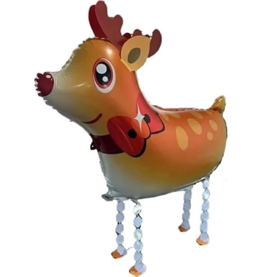 Image of Volunx Deer Christmas Xmas Farm Jungle Animal Walking Balloons Air Balloon Aluminium Foil Helium for Gift Birthday Party Decor