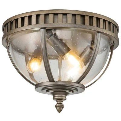 Image of Kichler Halleron Outdoor Decorative Flush Burnished Bronze, IP44