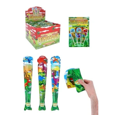 Image of HENBRANDT Single Self Inflating Dinosaur Inflatable Baseball Bat 48cm Kids Blow Up Toys 3 Assorted Dino Designs Fancy Dress Party Decoration Stocking Filler Bag Favours