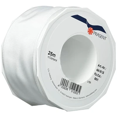 Image of Präsent Lyon Wired Taffeta Ribbon White 60 mm Width, 25 m Length
