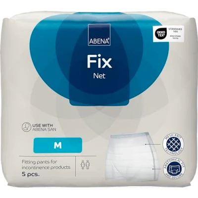 Image of ABENA Net Medium Disposable Underwear Pack of 5 Pants for Fixing Incontinence Products and Pads Can Be Used As Postpartum Maternity