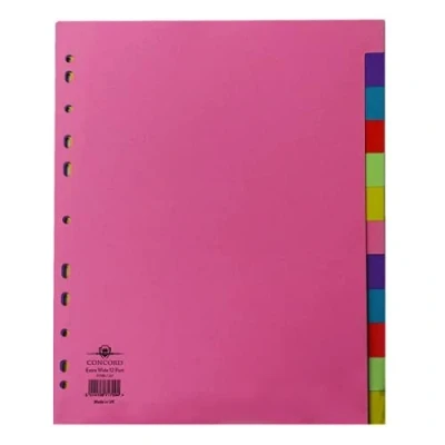 Image of Concord Divider 12 Part A4 Extra Wide Pastel Colours 71799/J17