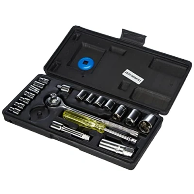 Image of Brüder Mannesmann M 206 1/4 Plus 3/8 inch Socket Set (20 Pieces)