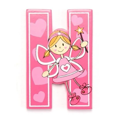 Image of Vinsani® Wooden Fairy Alphabet Letters Personalised Bedroom Wall Door Name (H)