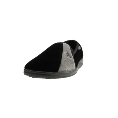 Image of Mens famous DUNLOP WINSTON elasticated gusset slippers Black/Grey size 6